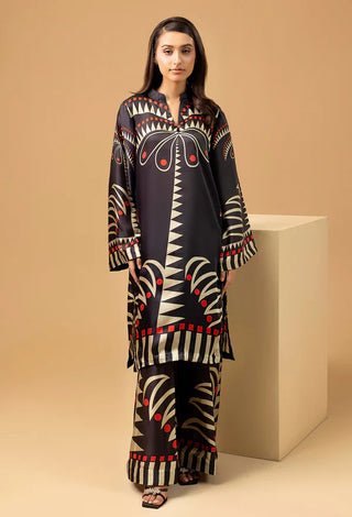 Adan Libas Printed Shamoz Silk 2-Piece Co-Ord Set Collection | Winter Elegance