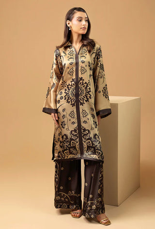 Adan Libas Printed Shamoz Silk 2-Piece Co-Ord Set Collection | Winter Elegance