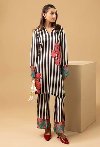 Adan Libas Printed Shamoz Silk 2-Piece Co-Ord Set Collection | Winter Elegance