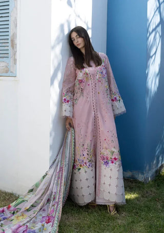 Elaf Premium Santorni Prints Collection- Baby Pink Suit