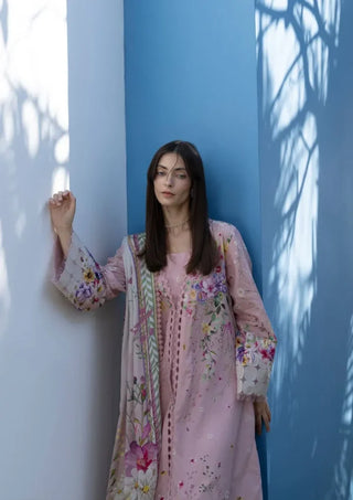 Elaf Premium Santorni Prints Collection- Baby Pink Suit