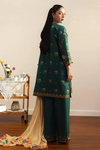 Coco Lawn Prints by Zara Shahjahan- Forest Green Suit