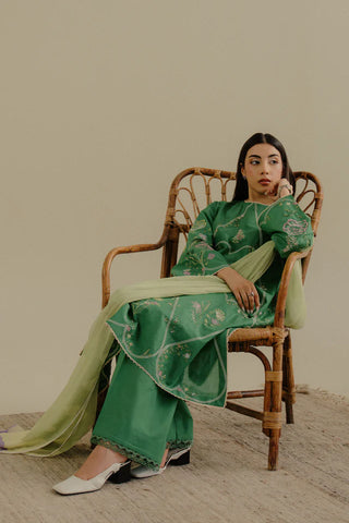 Coco  By Zara Shahjahan Lawn Summer Collection- Deep Green Suit