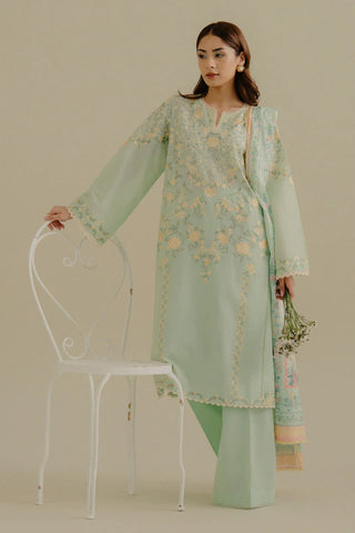 Coco By Zarar Shahjahan Lawn Collection- Sea Green Suit