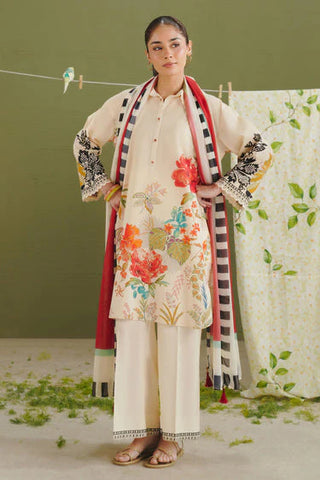 Coco By Zara Shahjahan Prints Collection -Off White Suit